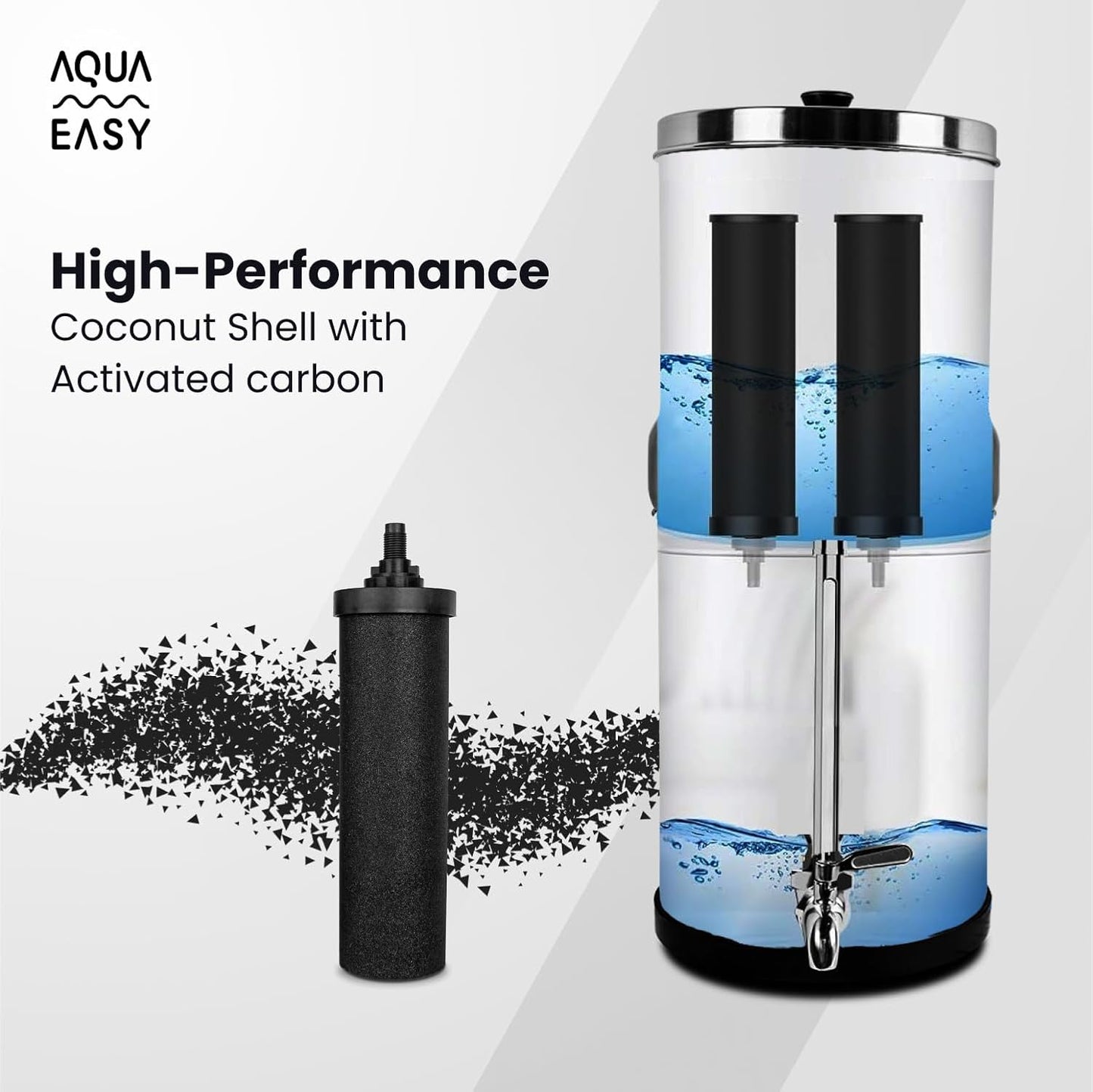 AquaEasy Stainless Steel Gravity Water Filter System (Lite)