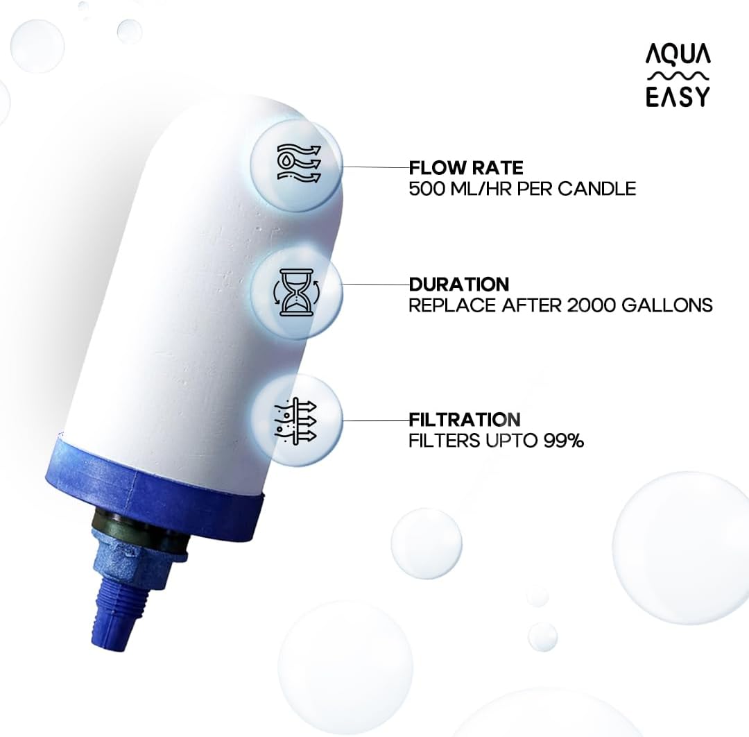 AquaEasy 4 Inch Ceramic Water Filter Candles