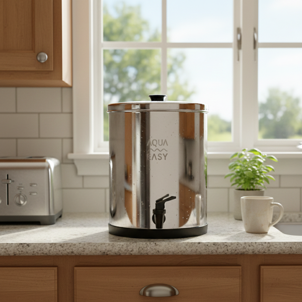 AquaEasy Go Stainless Steel 50 Cup Water Filter Dispenser